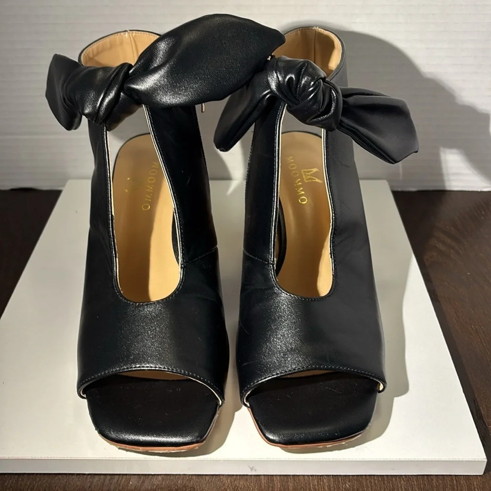 Moommo Elegant Black Women's Peep-Toe Heels